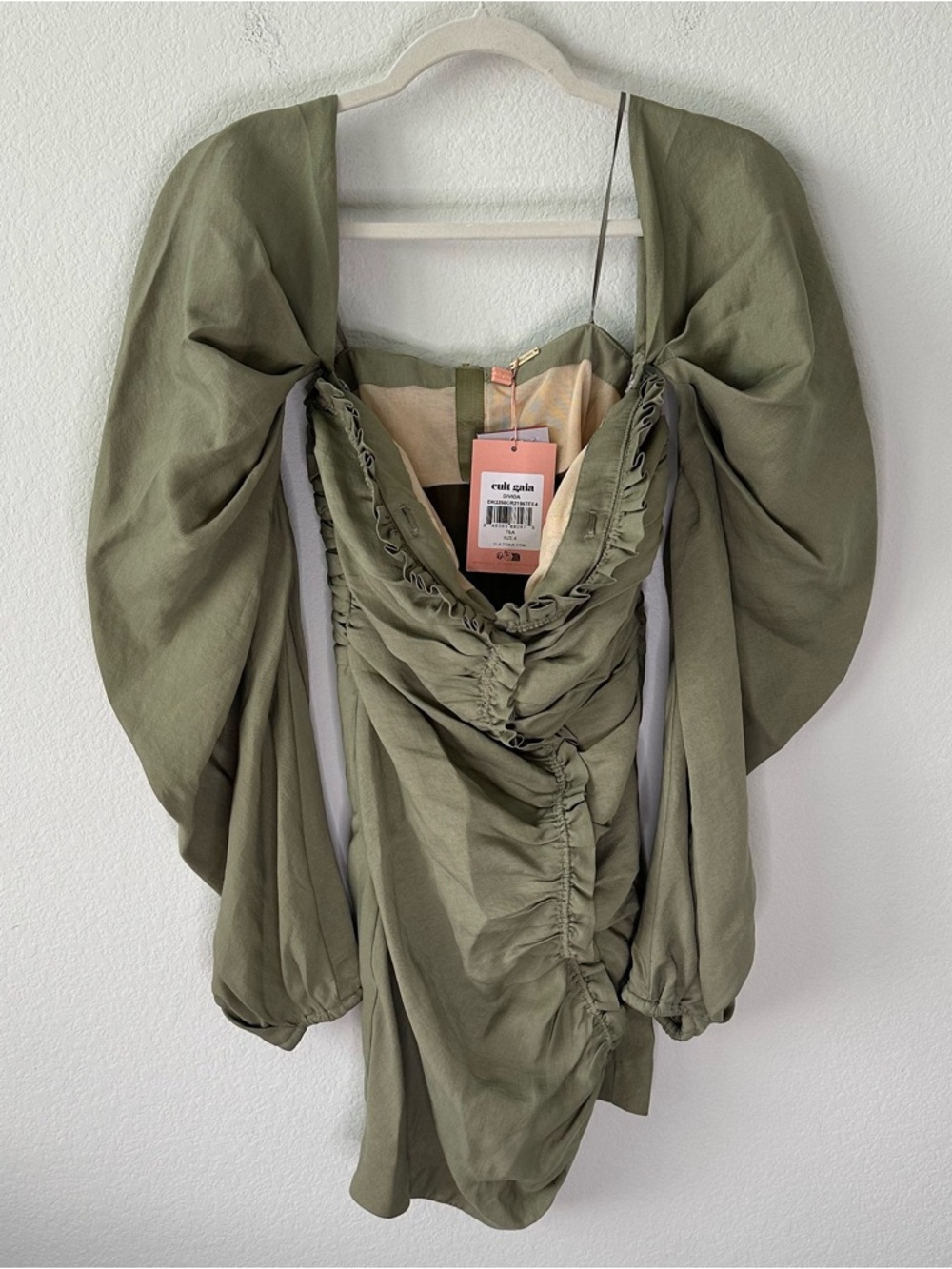 Cult Gaia Divida Mini Dress in Tea Green SZ US 4 NWT - Picture 3 of 8